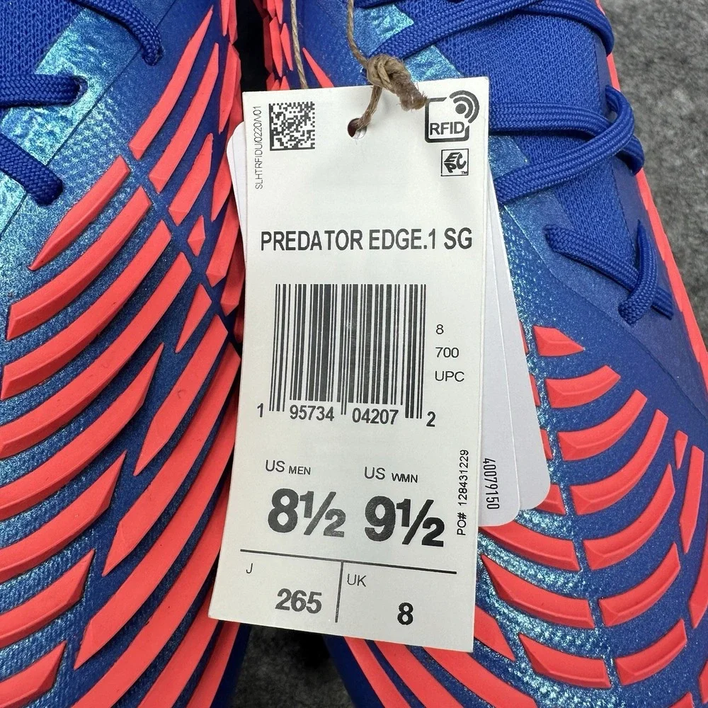 Adidas Predator Edge.1 SG Soccer Cleats Mens Size 8.5 Blue Turbo H02965